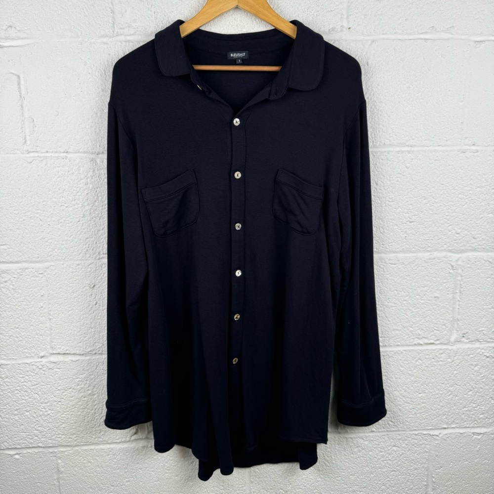 Bleusalt The Boyfriend Shirt Navy Size 3
